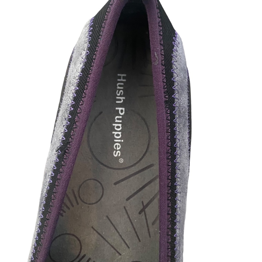 Hush Puppies Grey Suede, Purple and Black Leather Slip On with Velcro Strap 9.5 - Picture 8 of 13